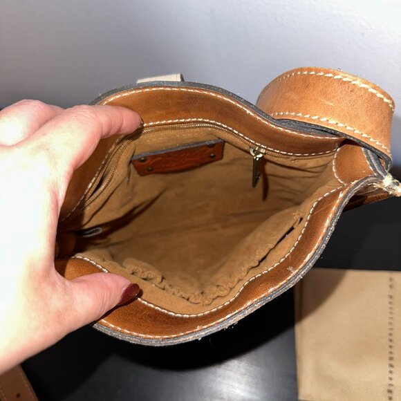 Patricia Nash Venezia Pouch Crossbody Leather Signature Map Print Riot Rust NEW - Picture 9 of 9